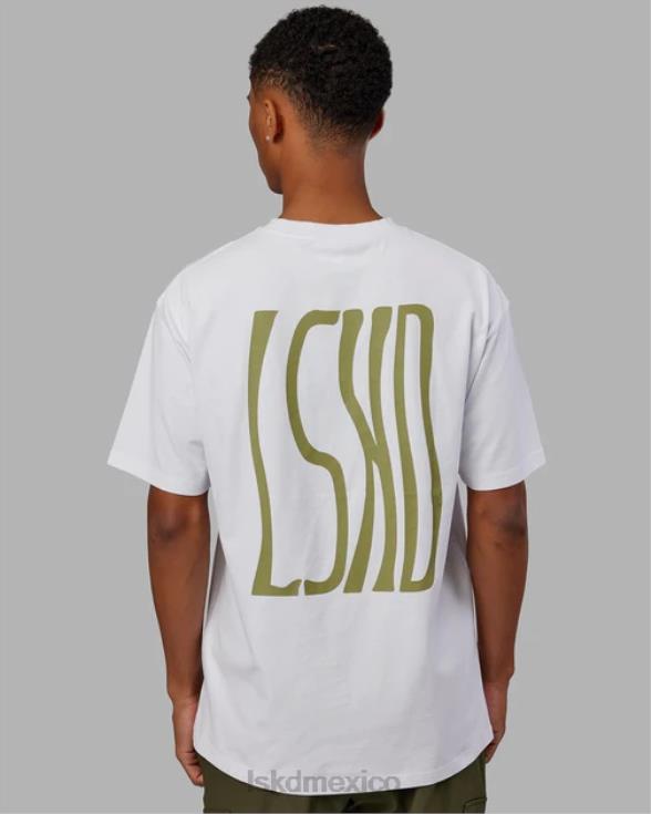 camiseta ondulada pesada oversize - blanco hombres LSKD VP42D917 vestir