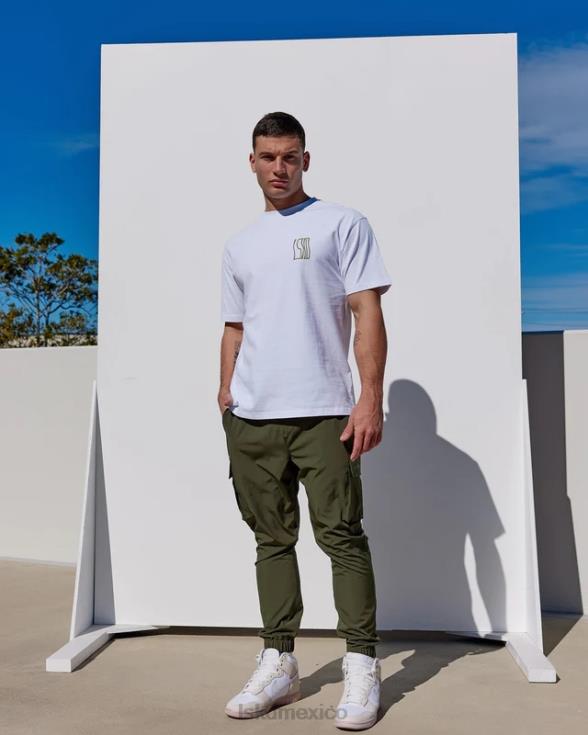 camiseta ondulada pesada oversize - blanco hombres LSKD VP42D917 vestir