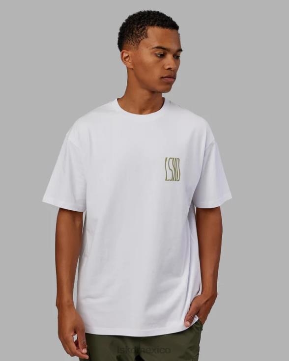 camiseta ondulada pesada oversize - blanco hombres LSKD VP42D917 vestir