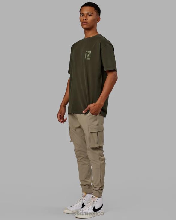 camiseta ondulada pesada oversize - forest night hombres LSKD VP42D916 vestir