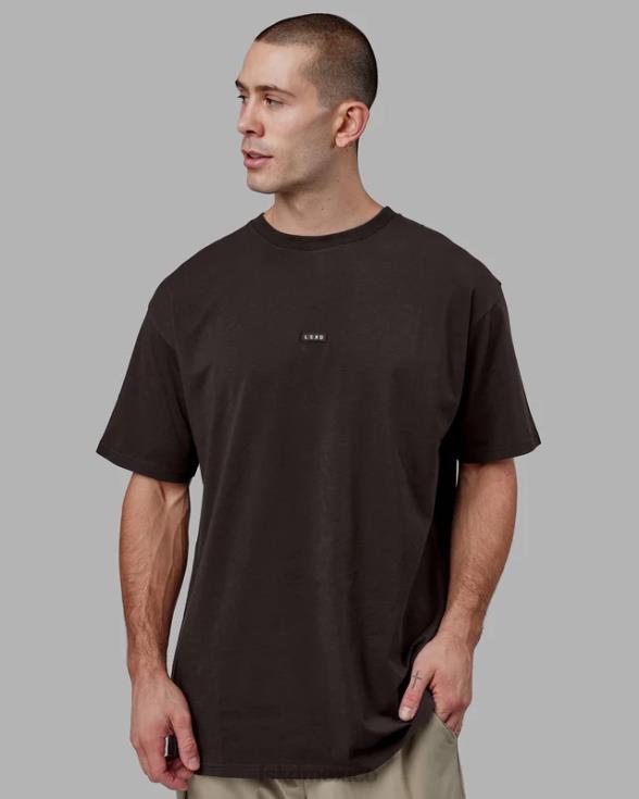 fundamental flxcotton camiseta larga de gran tamaño - nogal oscuro hombres LSKD VP42D244 vestir
