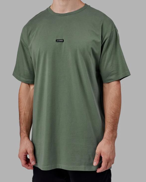 fundamental flxcotton tee palangre oversize - bosque oscuro hombres LSKD VP42D246 vestir