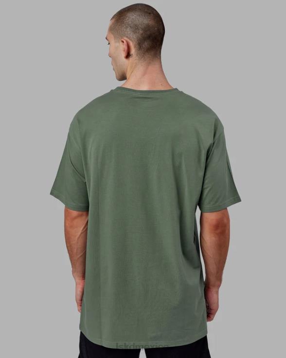 fundamental flxcotton tee palangre oversize - bosque oscuro hombres LSKD VP42D246 vestir