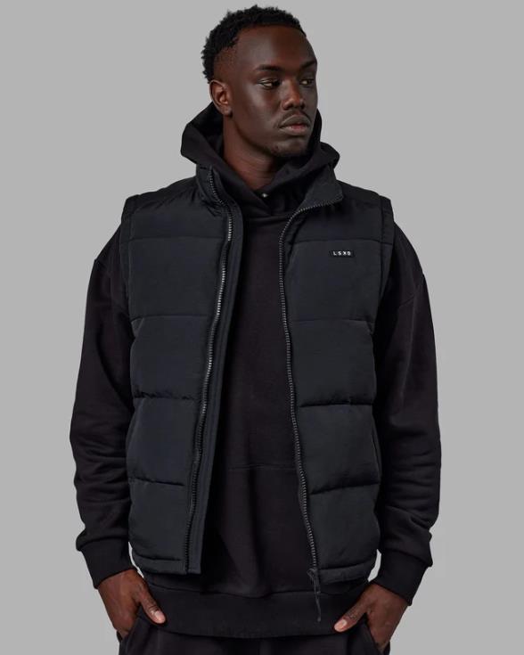 Chaleco acolchado clásico - negro hombres LSKD VP42D1054 vestir