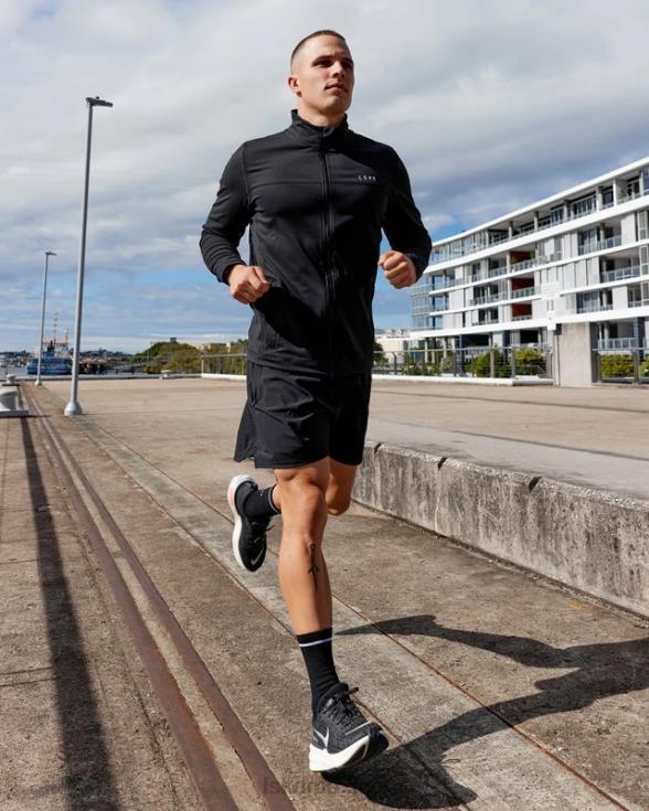 Chaqueta de alto rendimiento con cremallera y zancada - negro hombres LSKD VP42D1045 vestir