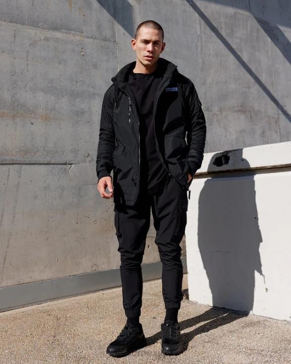 chaqueta marshall - negro hombres LSKD VP42D1042 vestir