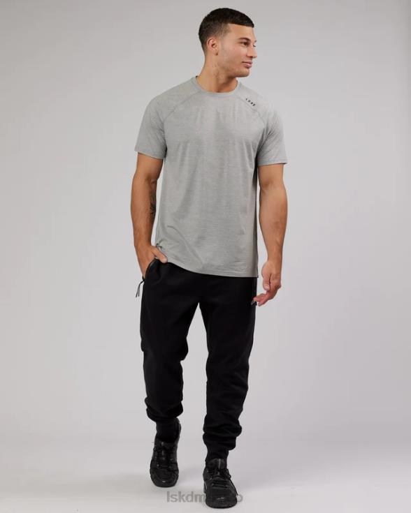 Jogger deportivo con cremallera y tejido polar forjado - negro hombres LSKD VP42D1139 vestir