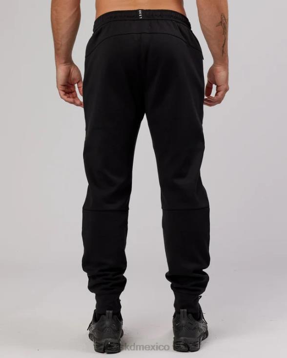 Jogger deportivo con cremallera y tejido polar forjado - negro hombres LSKD VP42D1139 vestir