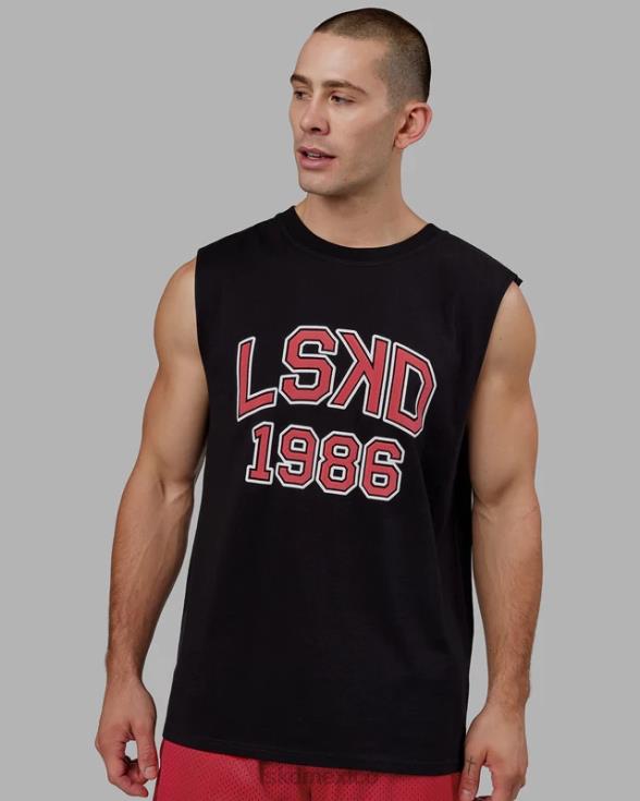 Camiseta de tirantes Alumni Heavyweight oversize - negro-rojo hombres LSKD VP42D1006 vestir