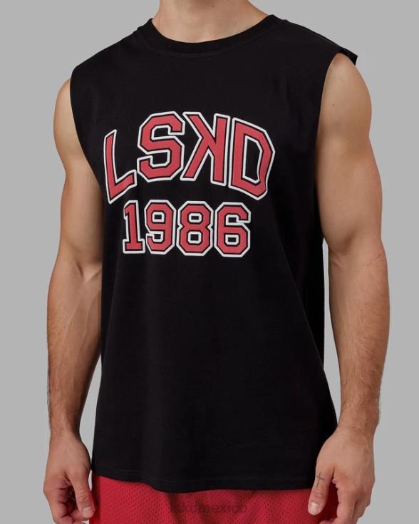 Camiseta de tirantes Alumni Heavyweight oversize - negro-rojo hombres LSKD VP42D1006 vestir