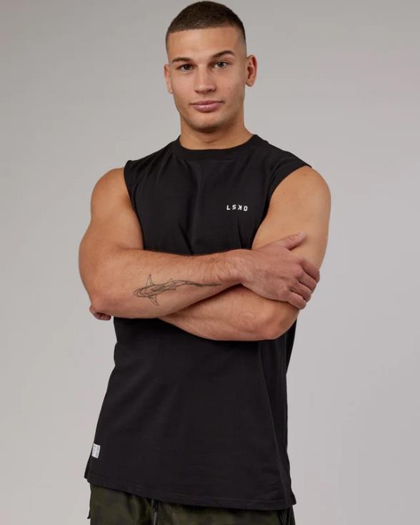 Camiseta de tirantes vs5 flxcotton oversize - negro hombres LSKD VP42D1012 vestir