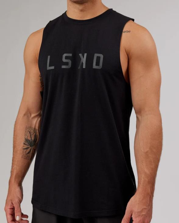 Camiseta sin mangas Power Flxdry Training Fit - negro-negro hombres LSKD VP42D997 vestir