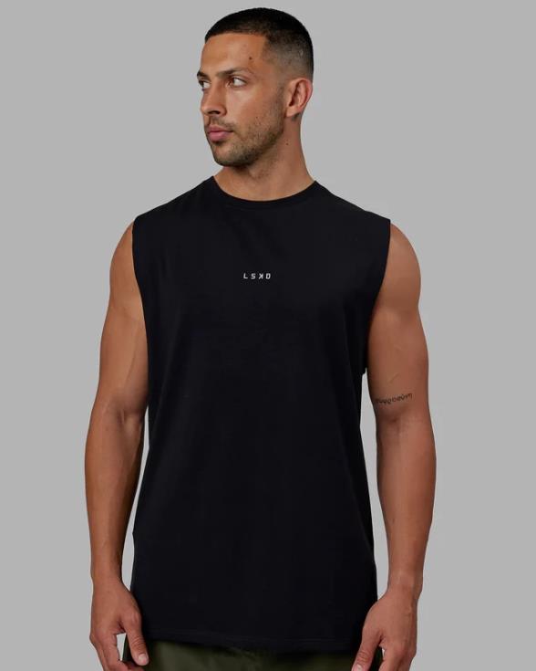 Camiseta sin mangas base flxcotton - negro hombres LSKD VP42D991 vestir