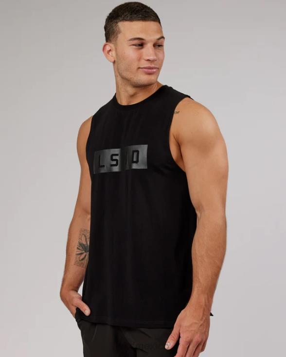 Camiseta sin mangas de entrenamiento Strength flxcotton - negro-negro hombres LSKD VP42D989 vestir
