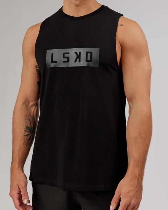 Camiseta sin mangas de entrenamiento Strength flxcotton - negro-negro hombres LSKD VP42D989 vestir