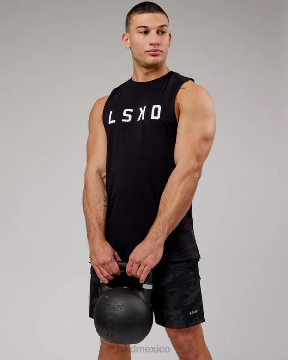 Camiseta sin mangas de entrenamiento power flxdry - negro-blanco hombres LSKD VP42D1023 vestir