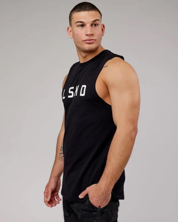 Camiseta sin mangas de entrenamiento power flxdry - negro-blanco hombres LSKD VP42D1023 vestir