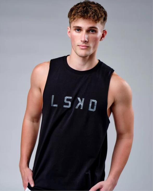 Camiseta sin mangas de entrenamiento rep flxcotton - black-black camo hombres LSKD VP42D1017 vestir
