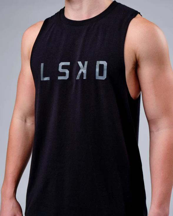 Camiseta sin mangas de entrenamiento rep flxcotton - black-black camo hombres LSKD VP42D1017 vestir