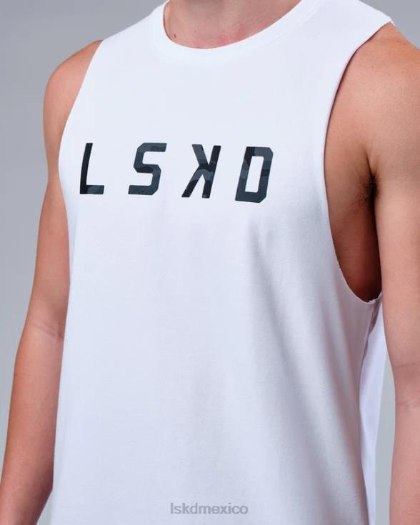 Camiseta sin mangas de entrenamiento rep flxcotton - camo blanco-negro hombres LSKD VP42D1022 vestir