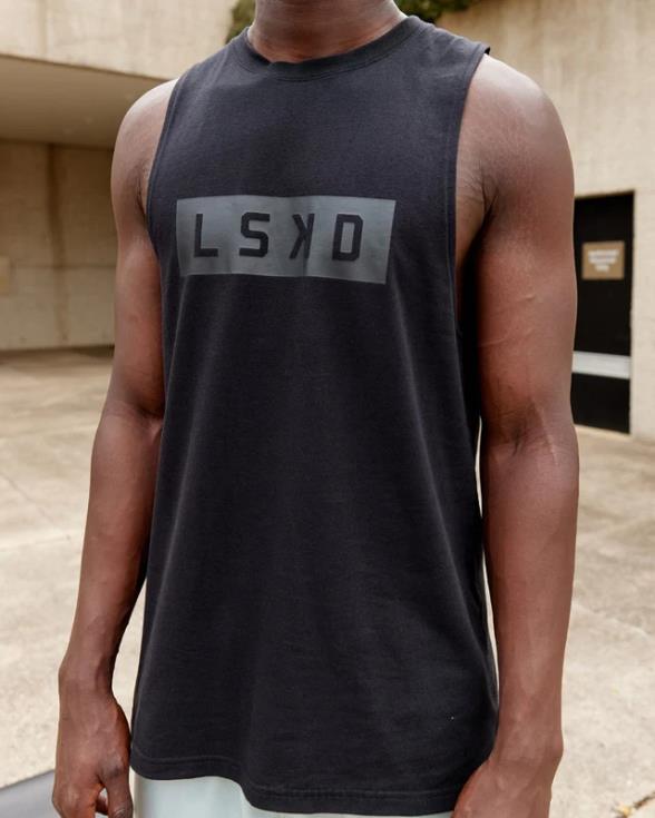 Camiseta sin mangas de rendimiento Strength Flxdry Training Fit - Negro hombres LSKD VP42D1002 vestir