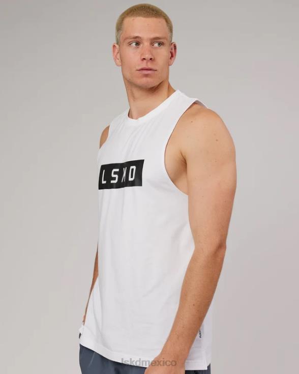 Camiseta sin mangas de rendimiento Strength Flxdry Training Fit - blanco-negro hombres LSKD VP42D1016 vestir