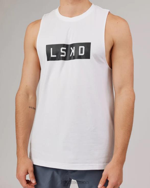 Camiseta sin mangas de rendimiento Strength Flxdry Training Fit - blanco-negro hombres LSKD VP42D1016 vestir
