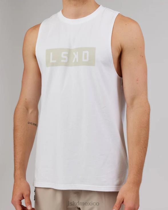 Camiseta sin mangas de rendimiento Strength Flxdry Training Fit - blanco-taupe hombres LSKD VP42D1025 vestir