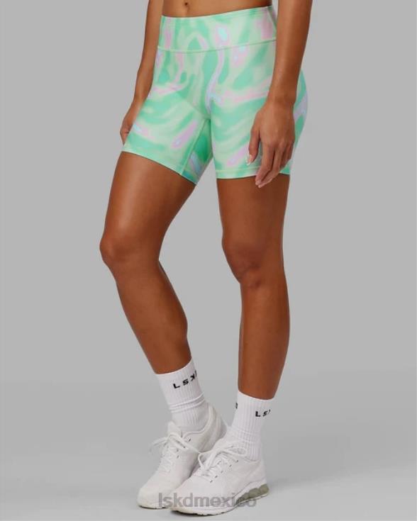 Pantalón corto ciclista de longitud media rxd - euforia print-teal mujer LSKD VP42D641 vestir