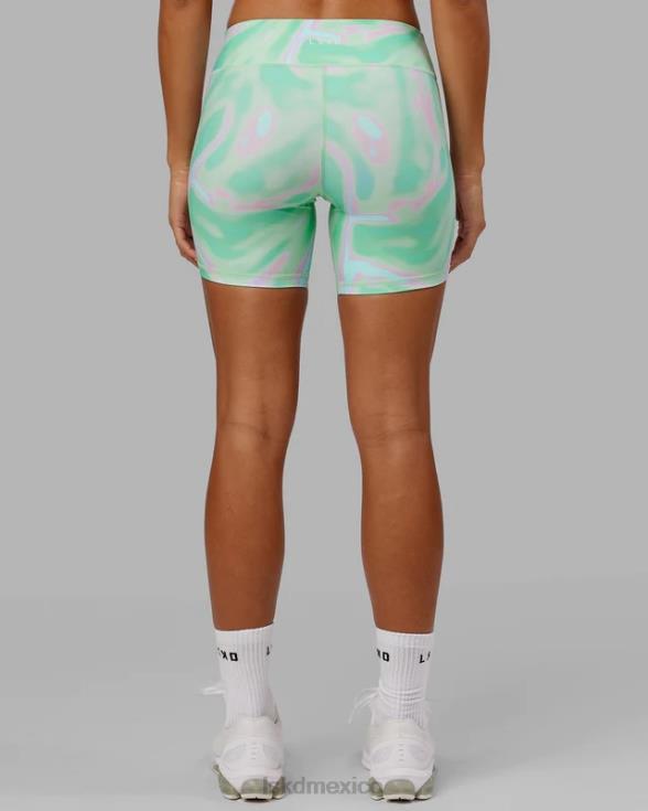 Pantalón corto ciclista de longitud media rxd - euforia print-teal mujer LSKD VP42D641 vestir