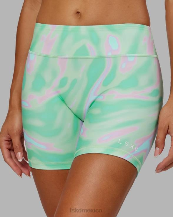 Pantalón corto ciclista de longitud media rxd - euforia print-teal mujer LSKD VP42D641 vestir