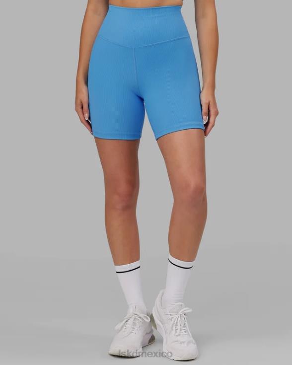 Pantalón corto midi de canalé Strike - azul celeste mujer LSKD VP42D633 vestir