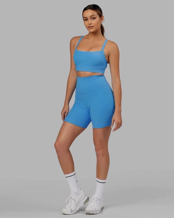 Pantalón corto midi de canalé Strike - azul celeste mujer LSKD VP42D633 vestir