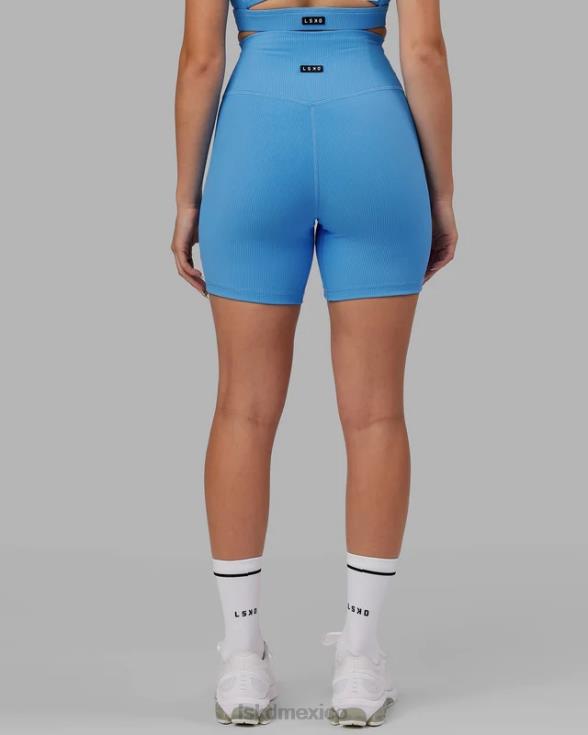 Pantalón corto midi de canalé Strike - azul celeste mujer LSKD VP42D633 vestir