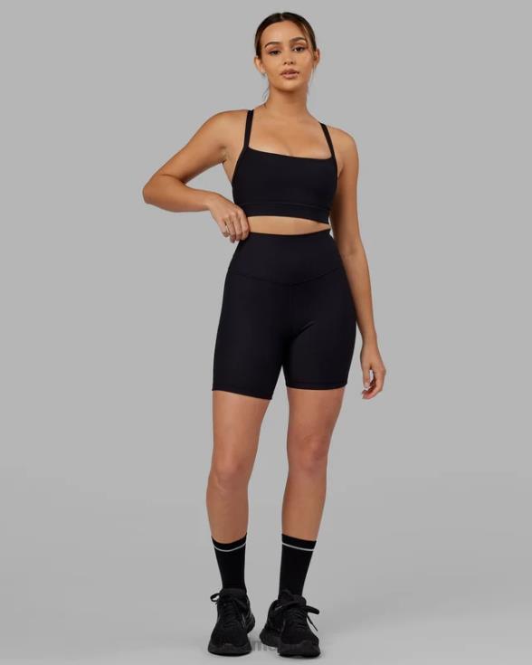 Pantalón corto midi de canalé Strike - negro mujer LSKD VP42D618 vestir