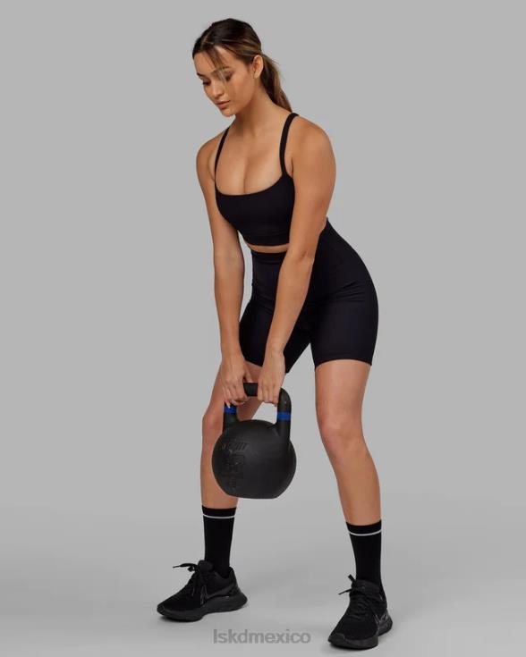 Pantalón corto midi de canalé Strike - negro mujer LSKD VP42D618 vestir