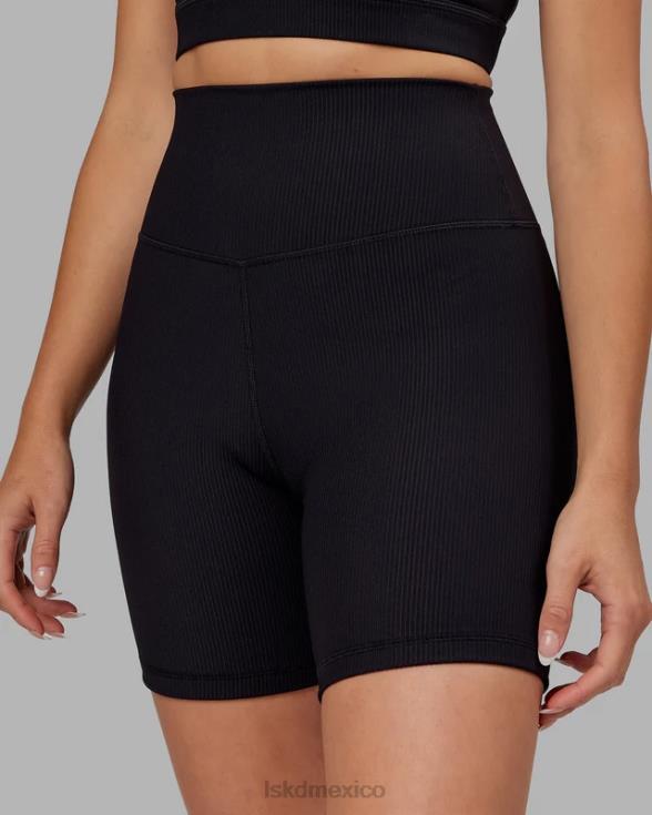 Pantalón corto midi de canalé Strike - negro mujer LSKD VP42D618 vestir