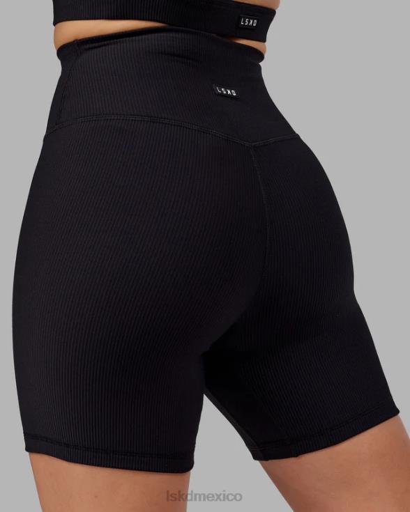 Pantalón corto midi de canalé Strike - negro mujer LSKD VP42D618 vestir