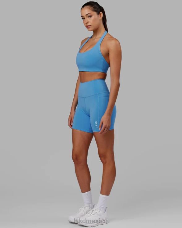 Pantalón corto midi flux - azul celeste mujer LSKD VP42D600 vestir