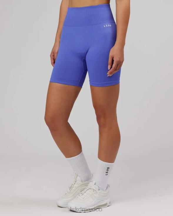 Pantalón corto midi sin costuras limitless - azul aciano mujer LSKD VP42D685 vestir