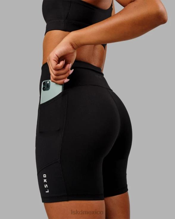 pantalón corto de longitud media rep con logo pequeño - negro mujer LSKD VP42D646 vestir