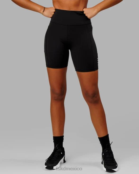 pantalón corto de longitud media rep con logo pequeño - negro mujer LSKD VP42D646 vestir