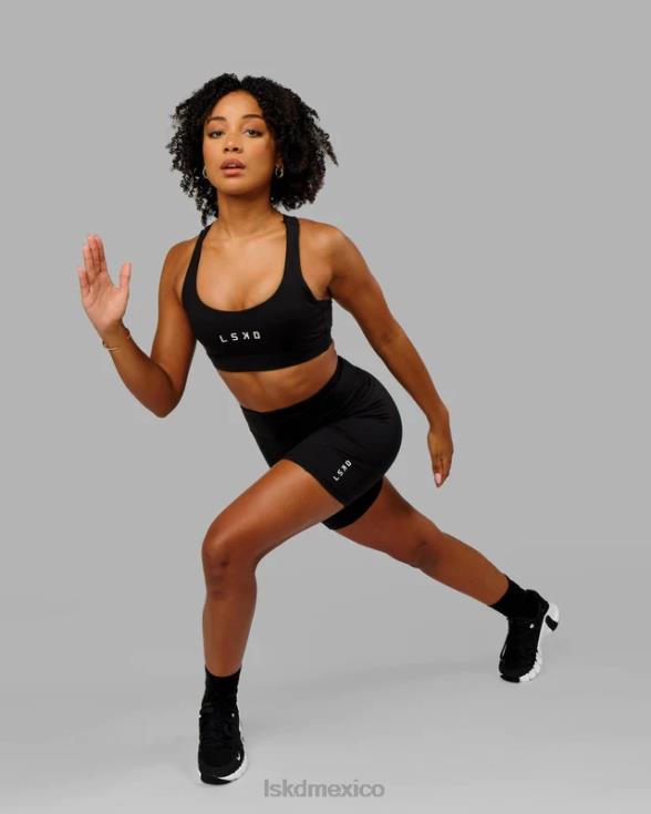 pantalón corto de longitud media rep con logo pequeño - negro mujer LSKD VP42D646 vestir