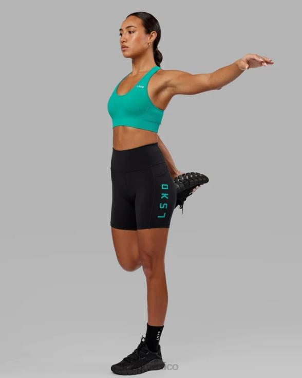 pantalón corto de longitud media rep - negro-hiper verde azulado mujer LSKD VP42D693 vestir