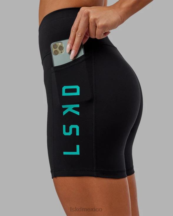 pantalón corto de longitud media rep - negro-hiper verde azulado mujer LSKD VP42D693 vestir