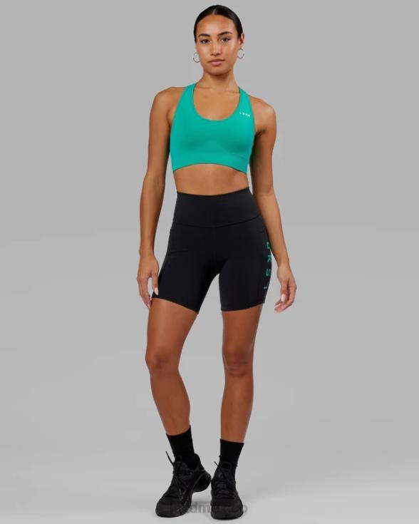 pantalón corto de longitud media rep - negro-hiper verde azulado mujer LSKD VP42D693 vestir