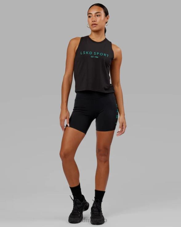 pantalón corto de longitud media rep - negro-hiper verde azulado mujer LSKD VP42D693 vestir