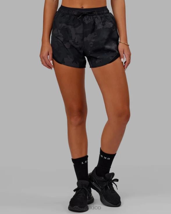 pantalón corto dinámico - camuflaje negro mujer LSKD VP42D776 vestir