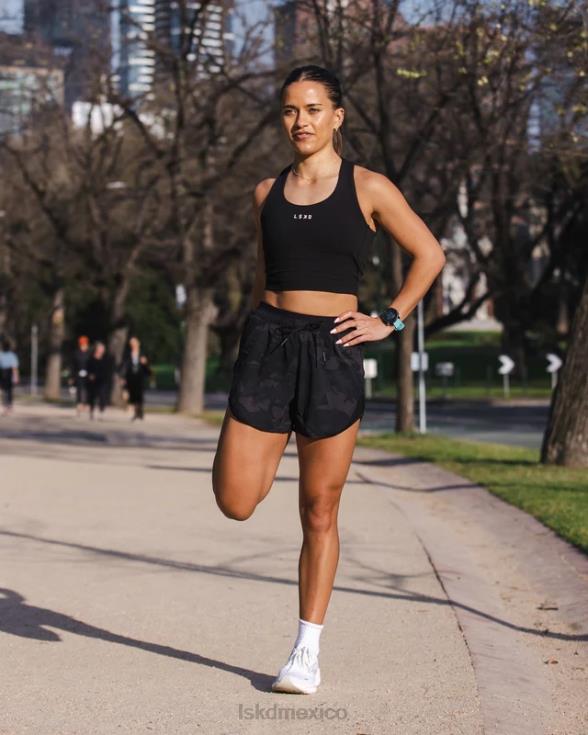 pantalón corto dinámico - camuflaje negro mujer LSKD VP42D776 vestir