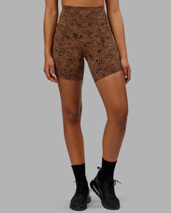 pantalón corto elixir de largo medio - ágil estampado camel mujer LSKD VP42D673 vestir